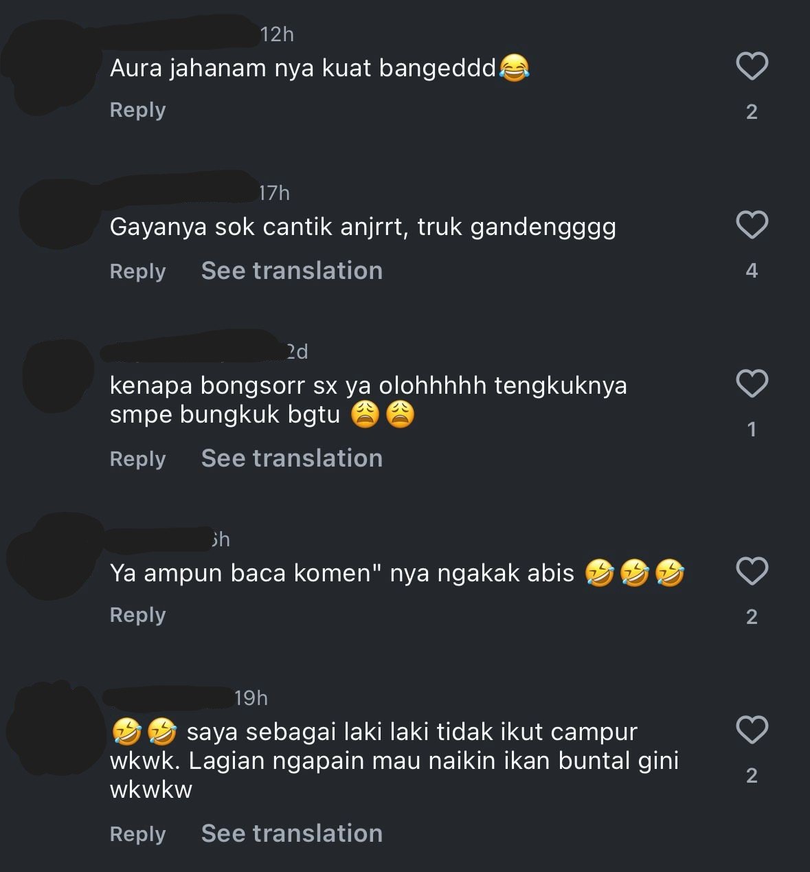Tangkapan layar komentar untuk Lisa